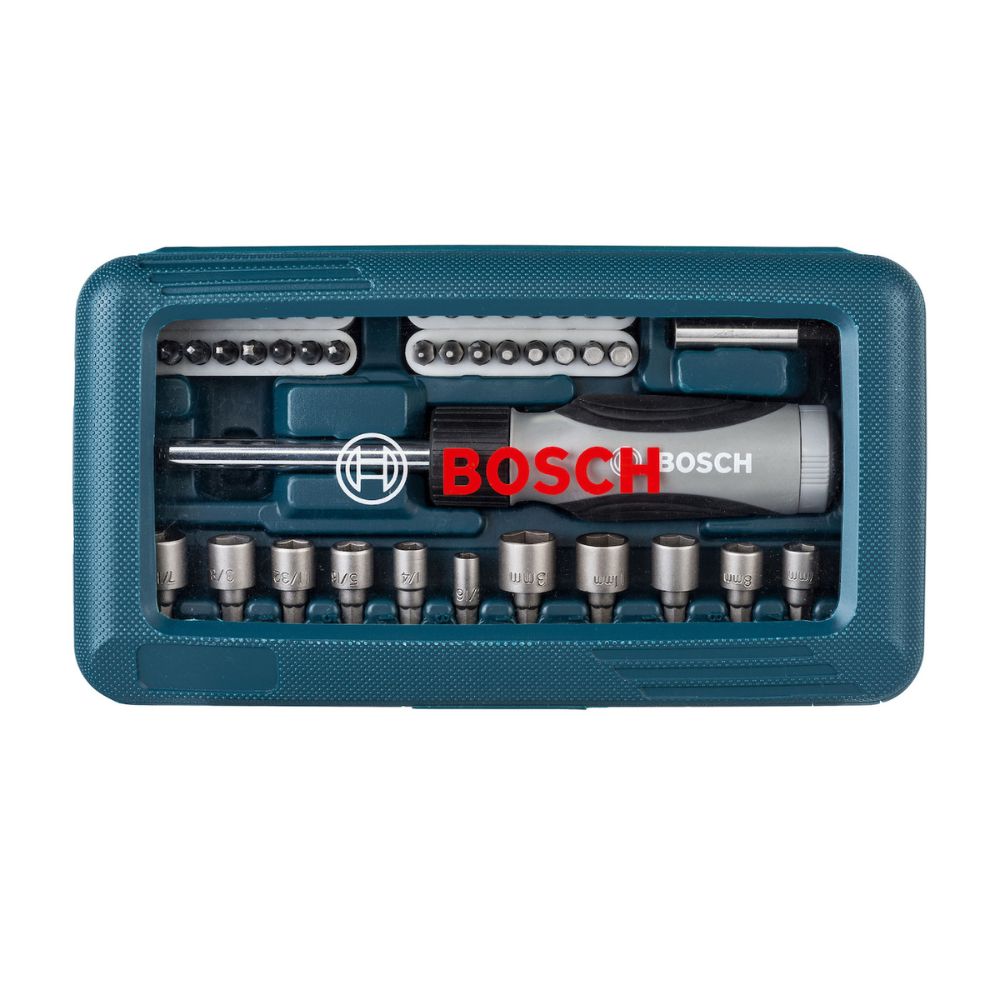 SET 46 PIEZAS AZUL BOSCH CON ATORNILLADOR + PUNTAS + DADOS - 1