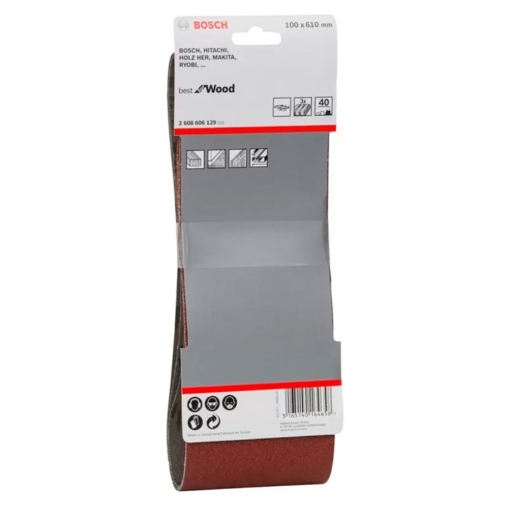 LIJA DE BANDA BOSCH 4'X24' GR 40 X3 UNIDADES BEST FOR WOOD - 1