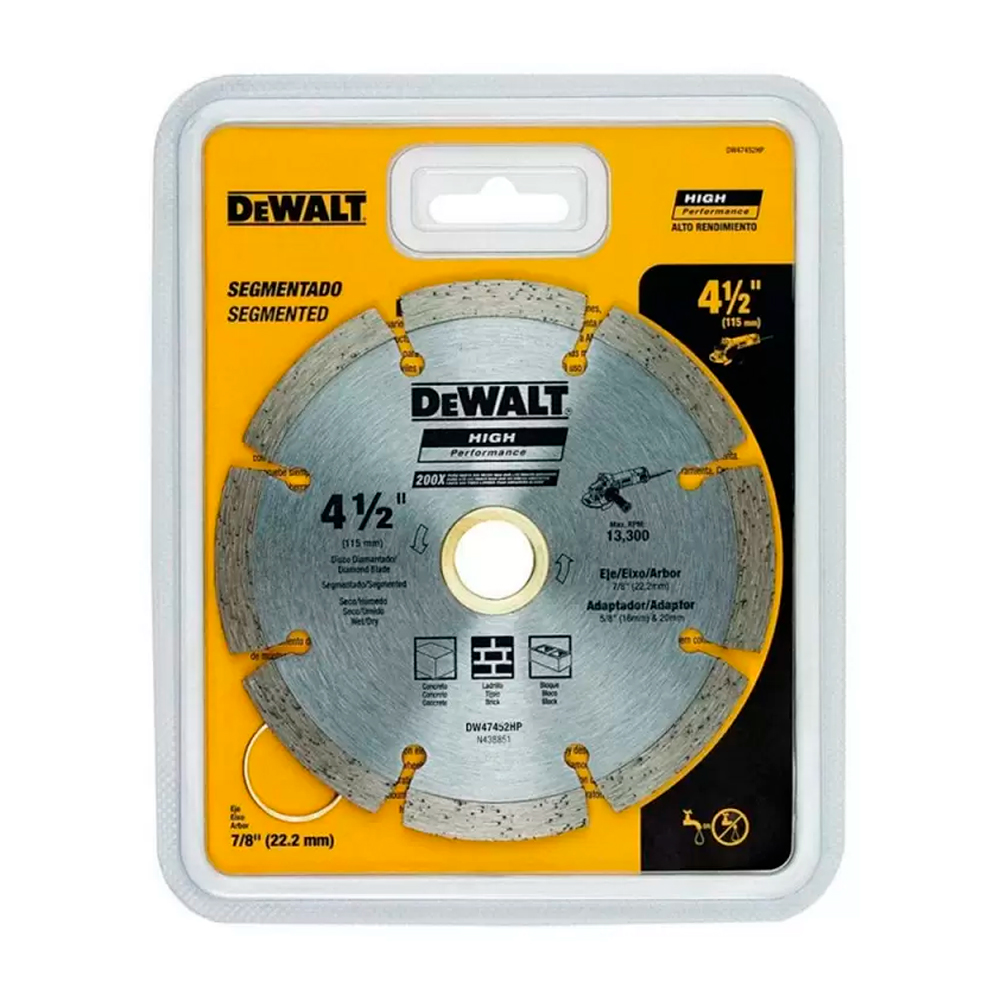 DISCO DIAMANTADO 1 PIEZA DEWALT SEGMENTADO DW47452HP 4 1/2' - 2