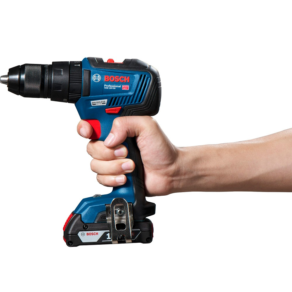 TALADRO PERCUTOR BOSCH GSB 18V-50+1 BATERÍA 2AH+SET 34 PZ - 4