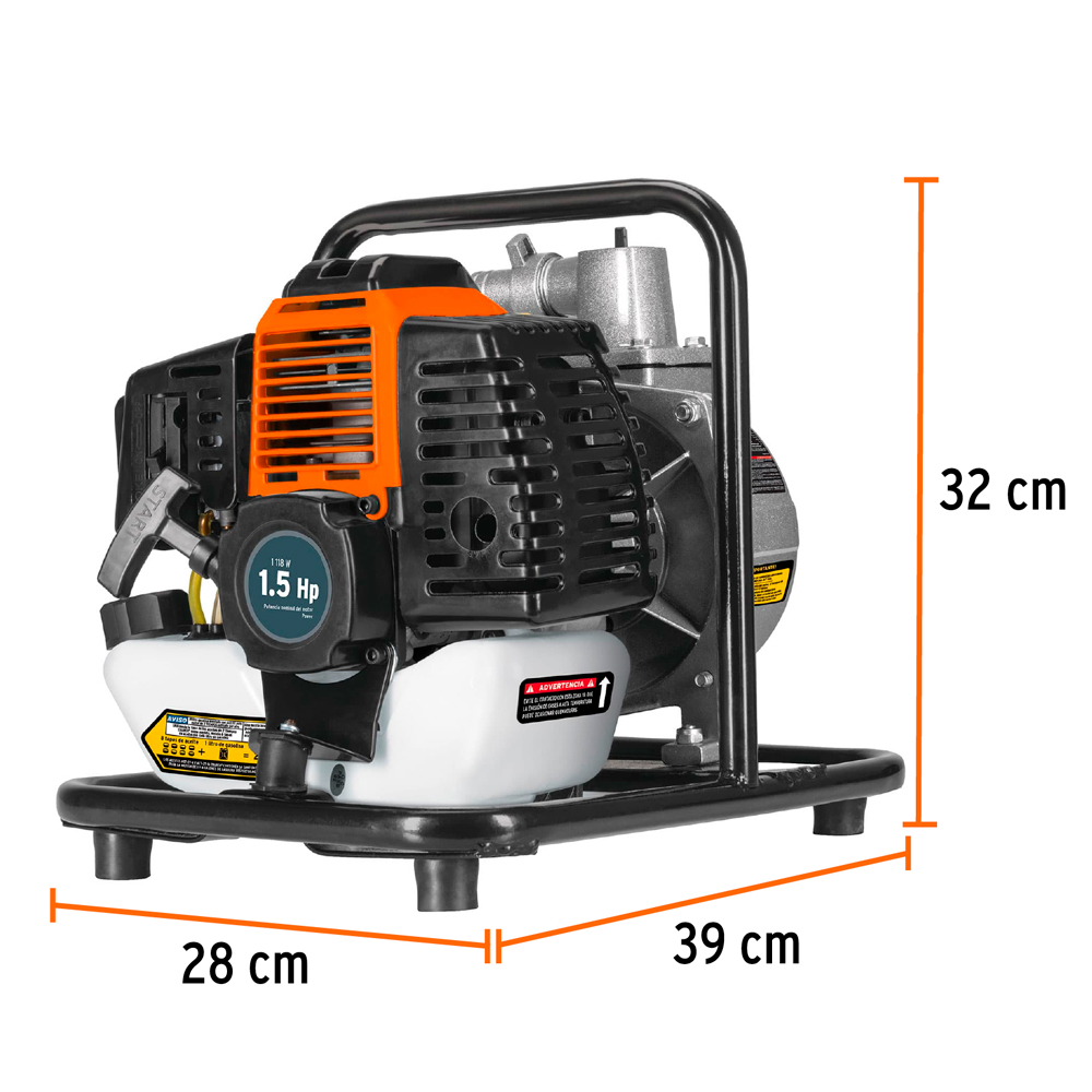 MOTOBOMBA AUTOCEBANTE 1'X1' GASOLINA 1.5 HP 2T 101110 TRUPER - 2