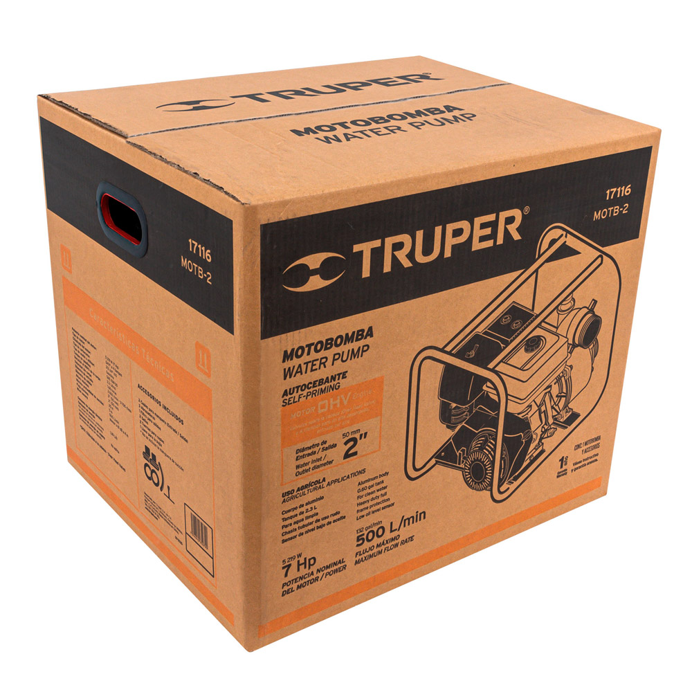 MOTOBOMBA AUTOCEBANTE 2' X 2' A GASOLINA 7 HP 17116 TRUPER - 5