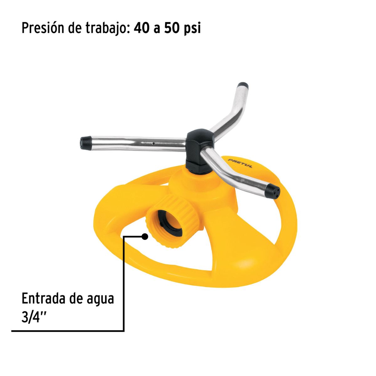 ASPERSOR GIRATORIO 3 BRAZOS CON BASE PLÁSTICA REG-3 PRETUL - 3