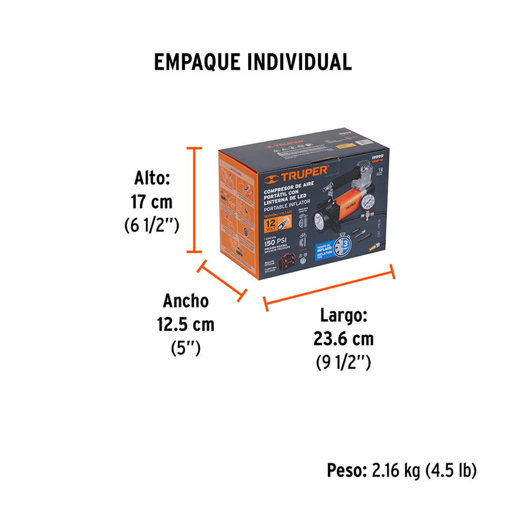 COMPRESOR DE AIRE PARA AUTO COMP-12 TRUPER - 4