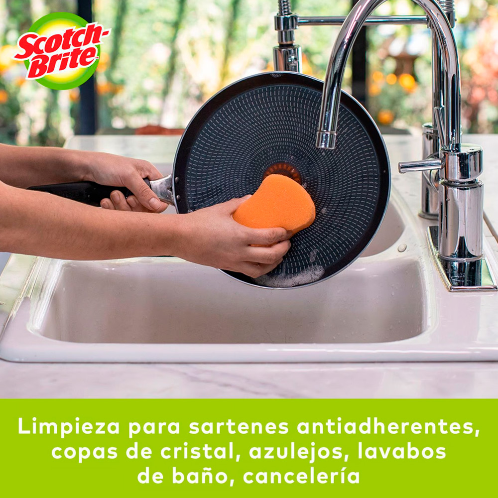 PACK X3 ESPONJA SCOTCH BRITE CERO RAYAS COCINA X2 - 4