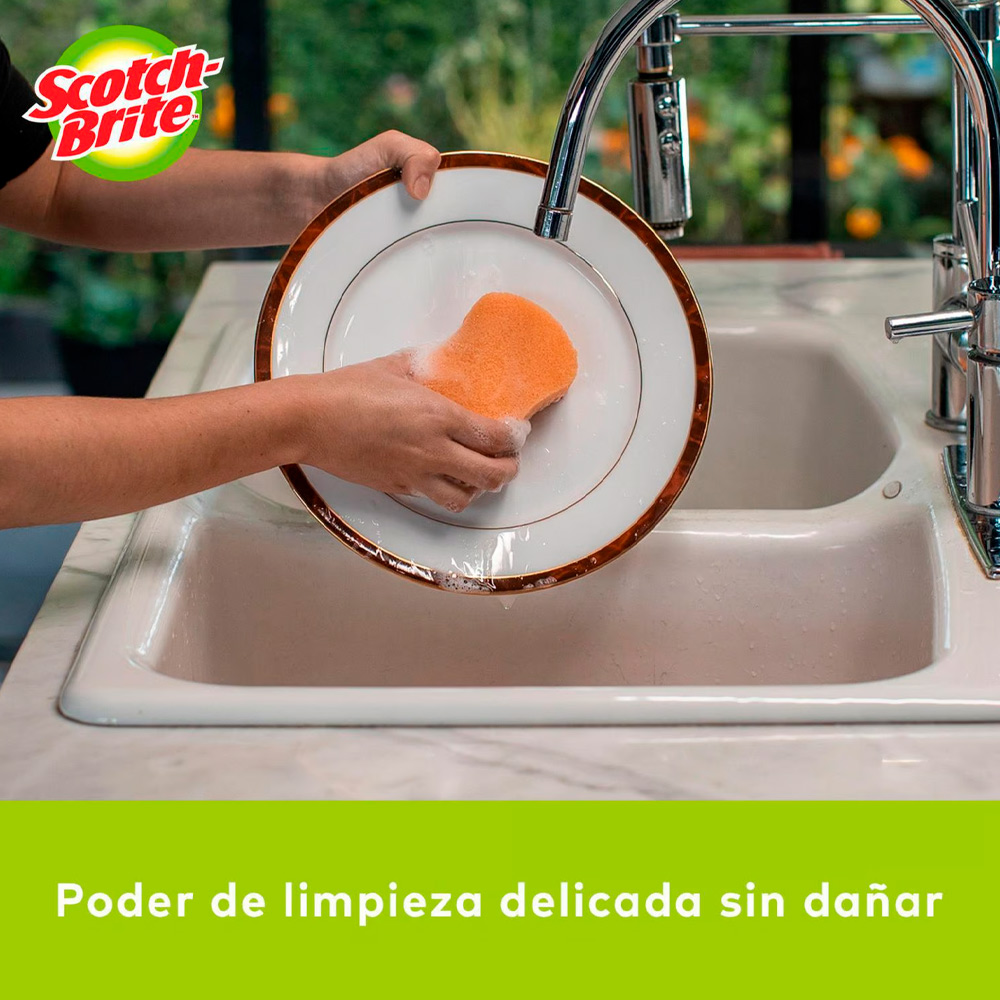 PACK X3 ESPONJA SCOTCH BRITE CERO RAYAS COCINA X2 - 5