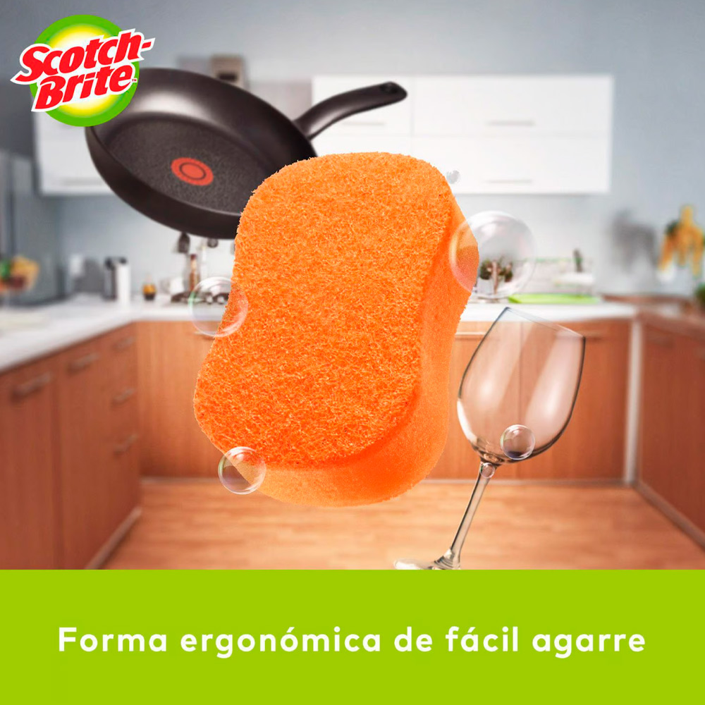 PACK X3 ESPONJA SCOTCH BRITE CERO RAYAS COCINA X2 - 6