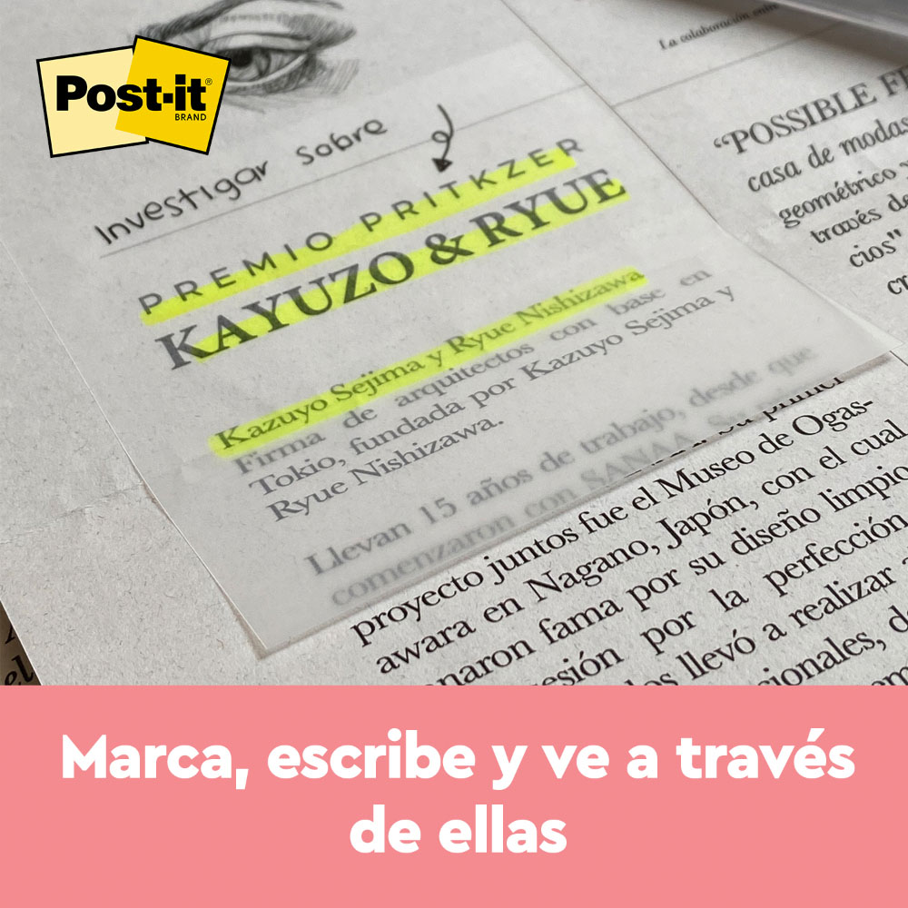 NOTAS ADHESIVAS POST IT TRANSPARENTES 73MMX73MM - 5