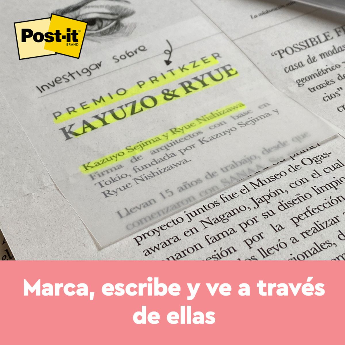 PACK X3 NOTAS ADHESIVAS POST-IT TRANSPARENTES 73MM X 73MM - 5