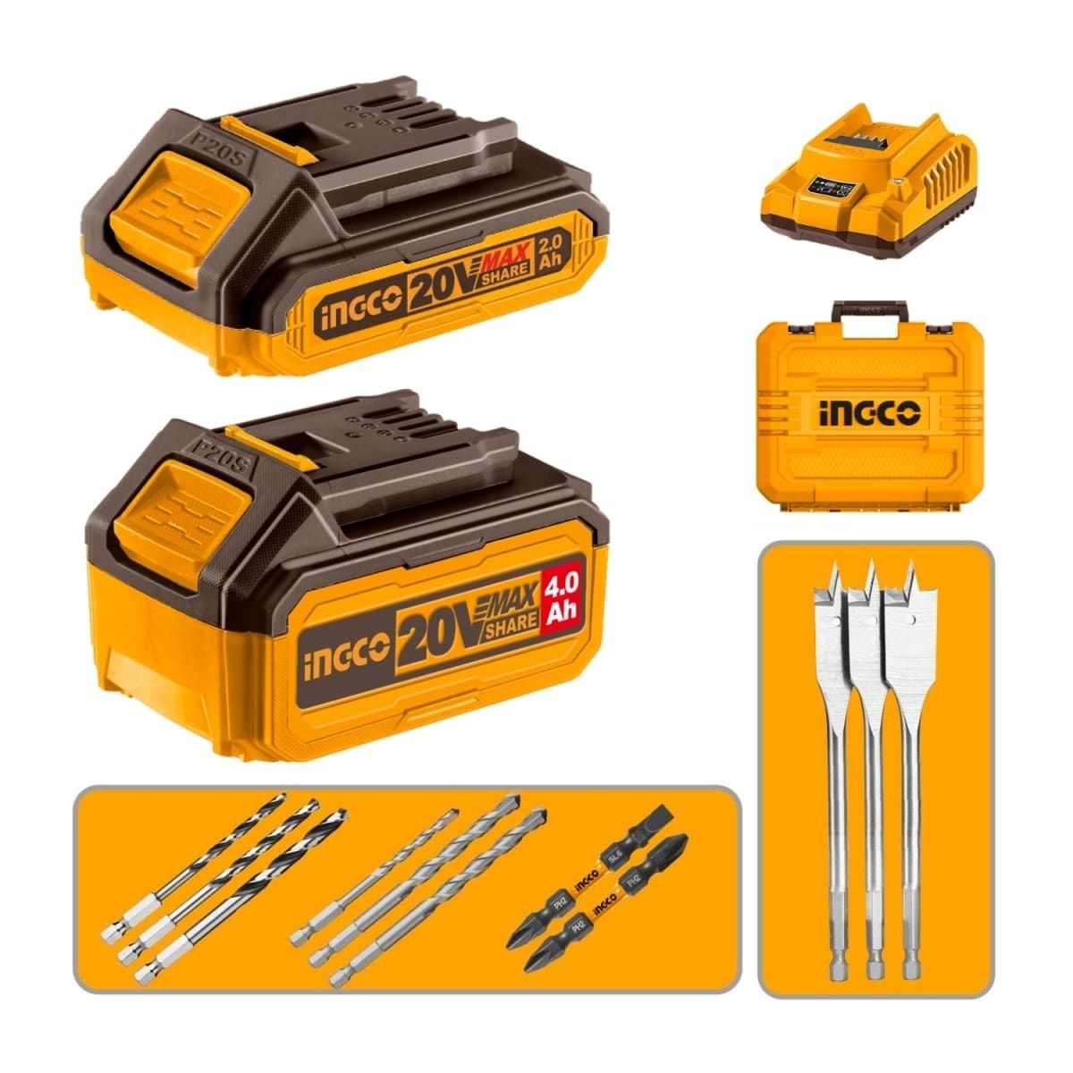 TALADRO PERCUTOR 20V + 2 BATERÍAS INGCO CIDLI20868 - 4