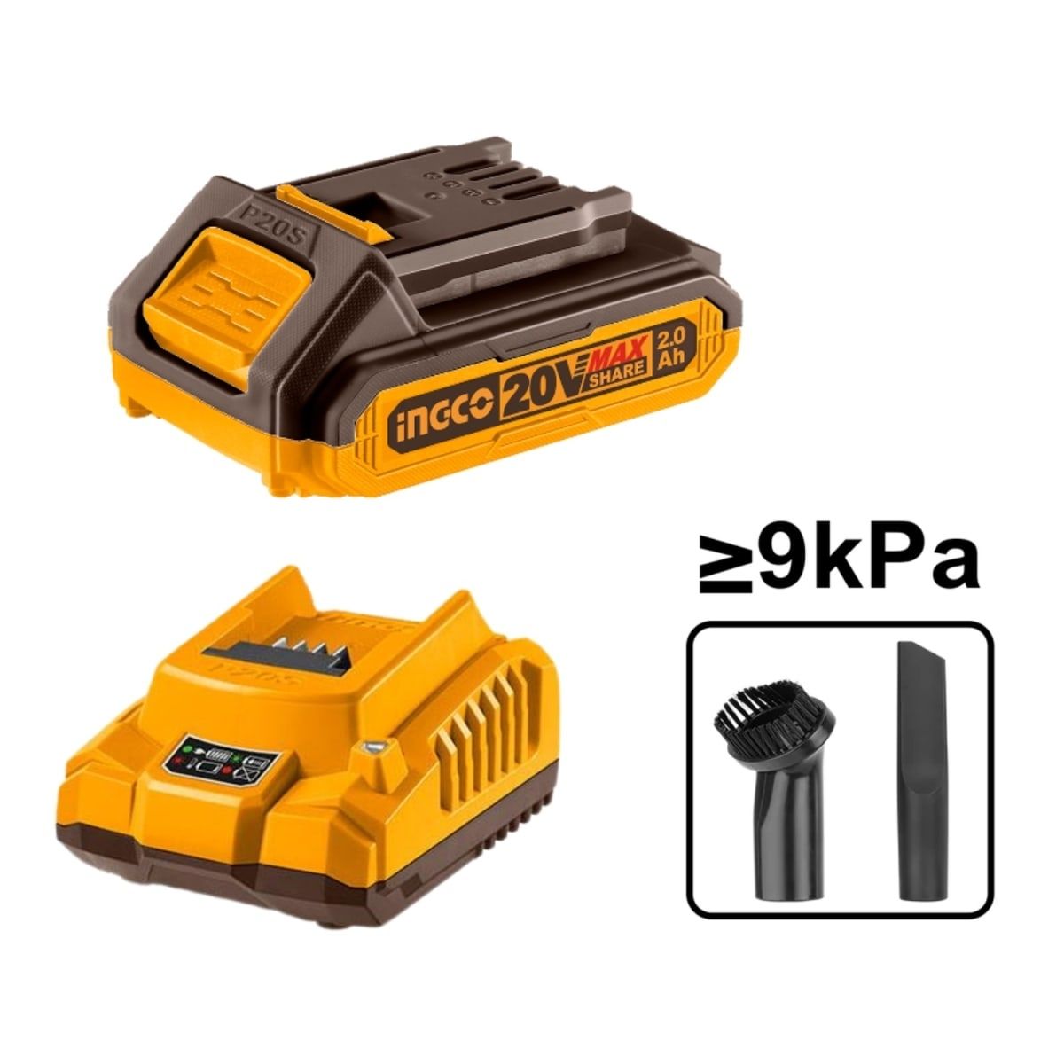 SOPLADORA + ASPIRADORA 20V CON BATERIA COSLI240998 INGCO - 3