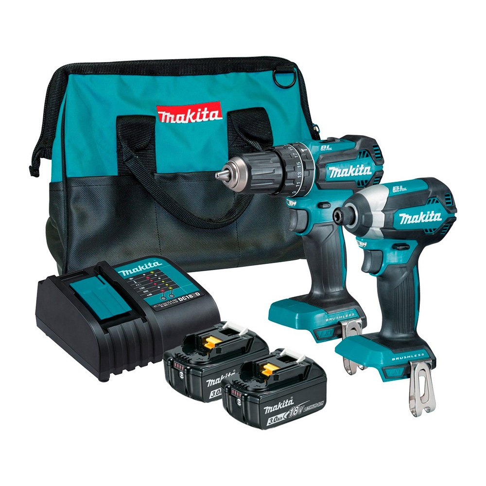 KIT MAKITA TALADRO DHP485 + IMPACTO DTD153Z 18V + 2 BATERÍAS - 1
