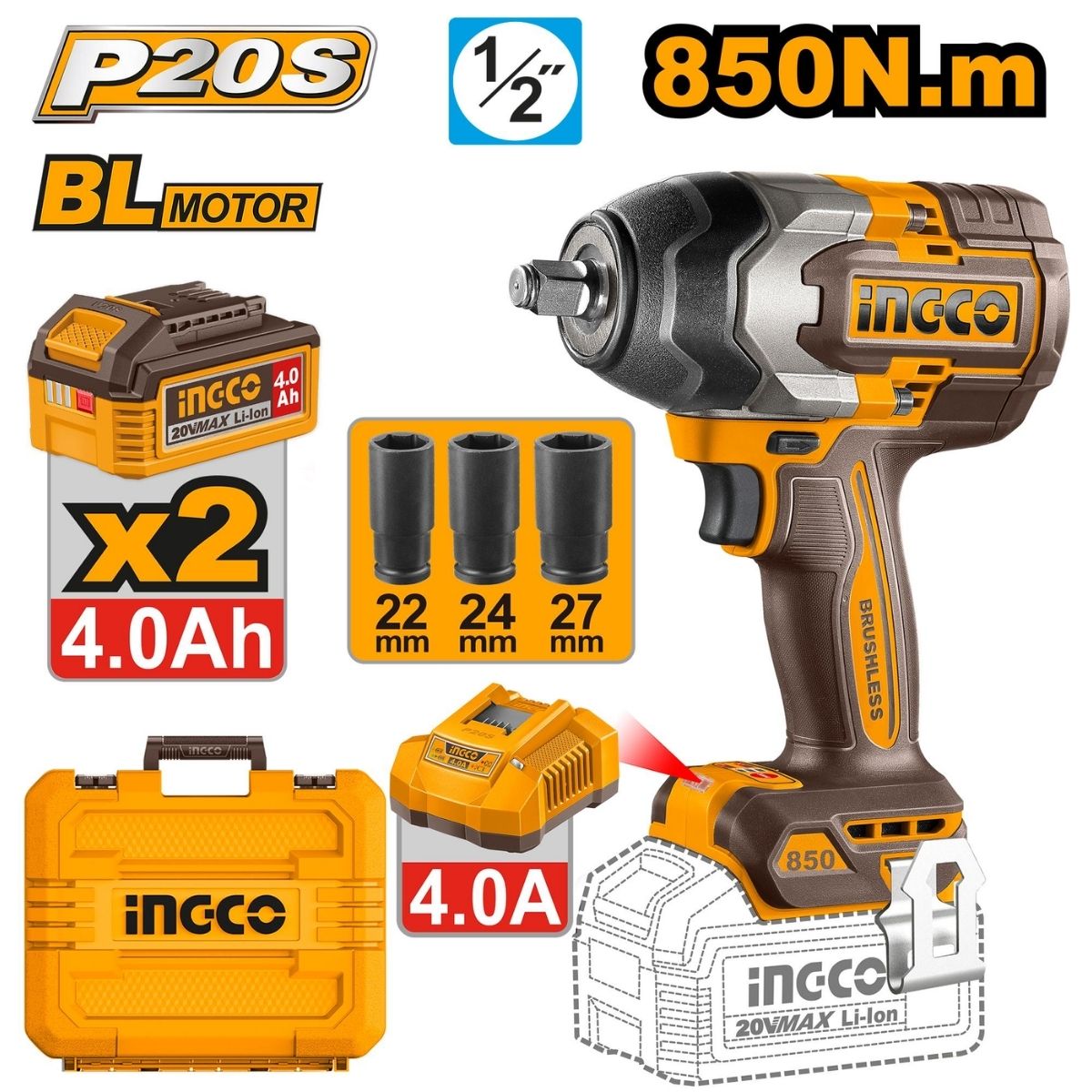ROTOMARTILLO INGCO RGH9528-2 950W SDS PLUS 28MM + CHUCK - 2