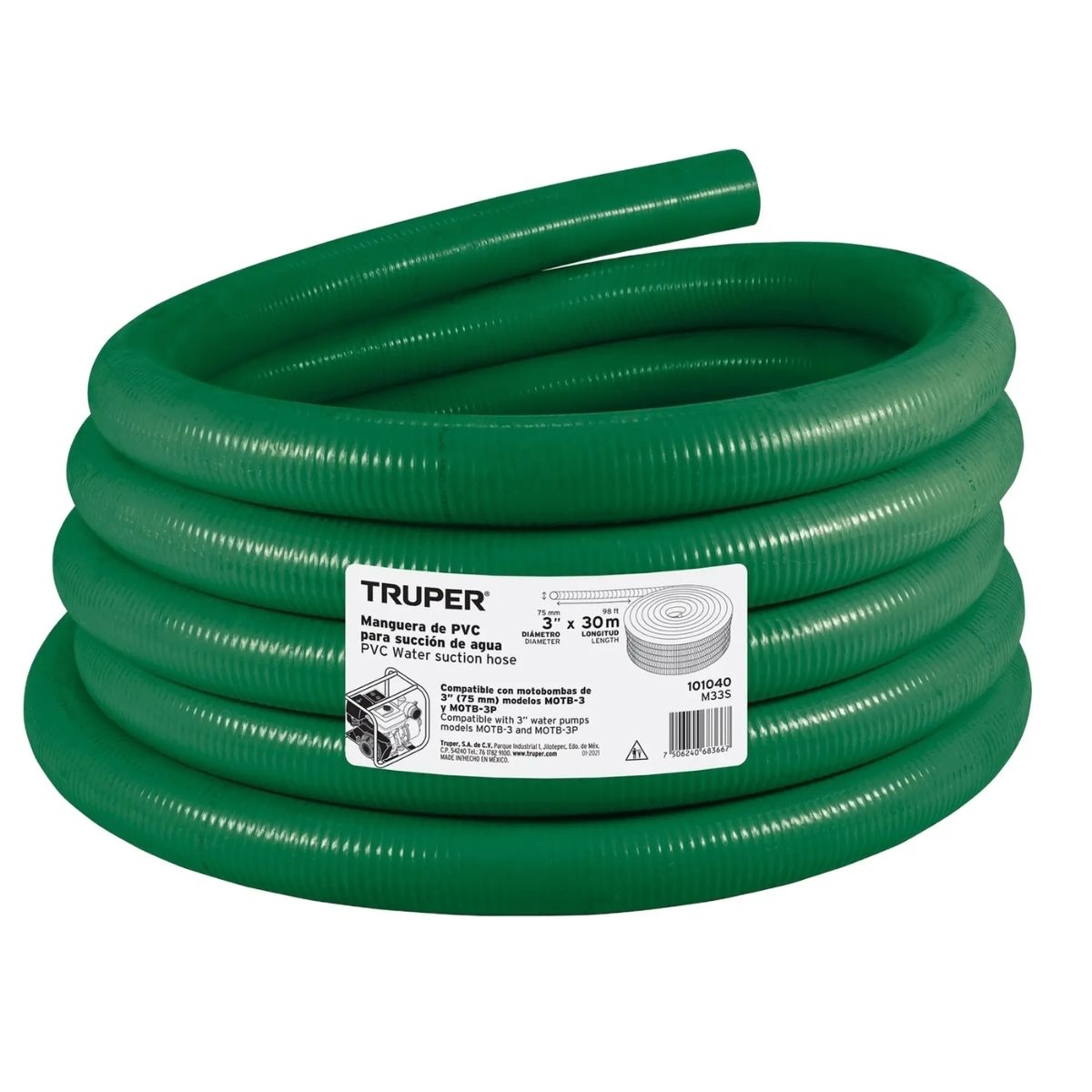 MANGUERA DE SUCCION Y DESCARGA 2' 30M PARA MOTOBOMBA TRUPER - 2