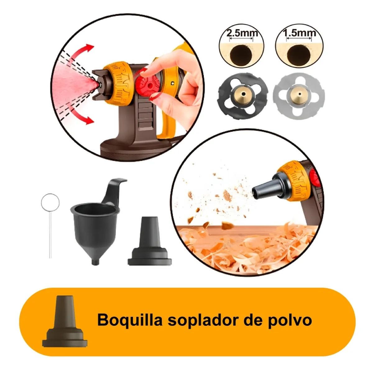 PISTOLA DE PINTAR INGCO CSGLI20042 20V 1000ML + BOQUILLAS - 4