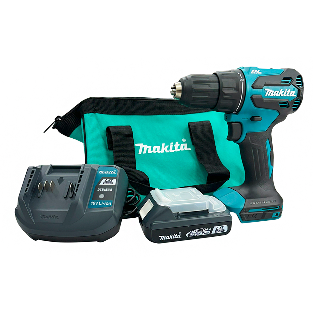 TALADRO PERCUTOR MAKITA 1/2' 18V 2 AH + MALETIN DHP490WVX - 1