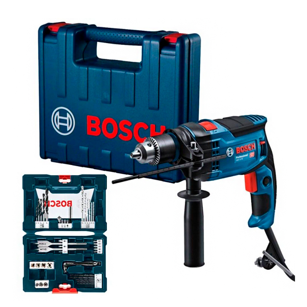 TALADRO PERCUTOR GSB 16 RE BOSCH + SET 41 PIEZAS - 1