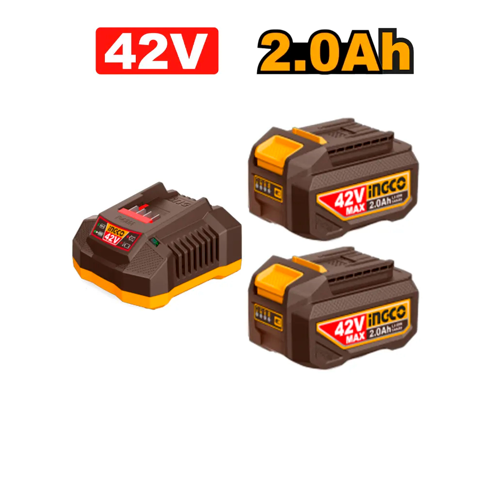 AMOLADORA ANG. 4.5 INGCO 42V + CARGA. + 2 BAT. CAGLI4108112 - 3