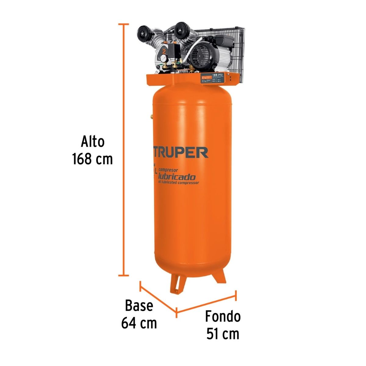 COMPRESORA VERTICAL 240L 4HP TRUPER COMP-240LVC - 3