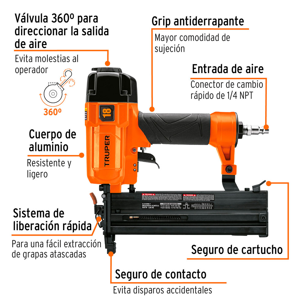 CLAVADORA ENGRAPADORA CALIBRE 18 TRUPER CLNE-18E - 2