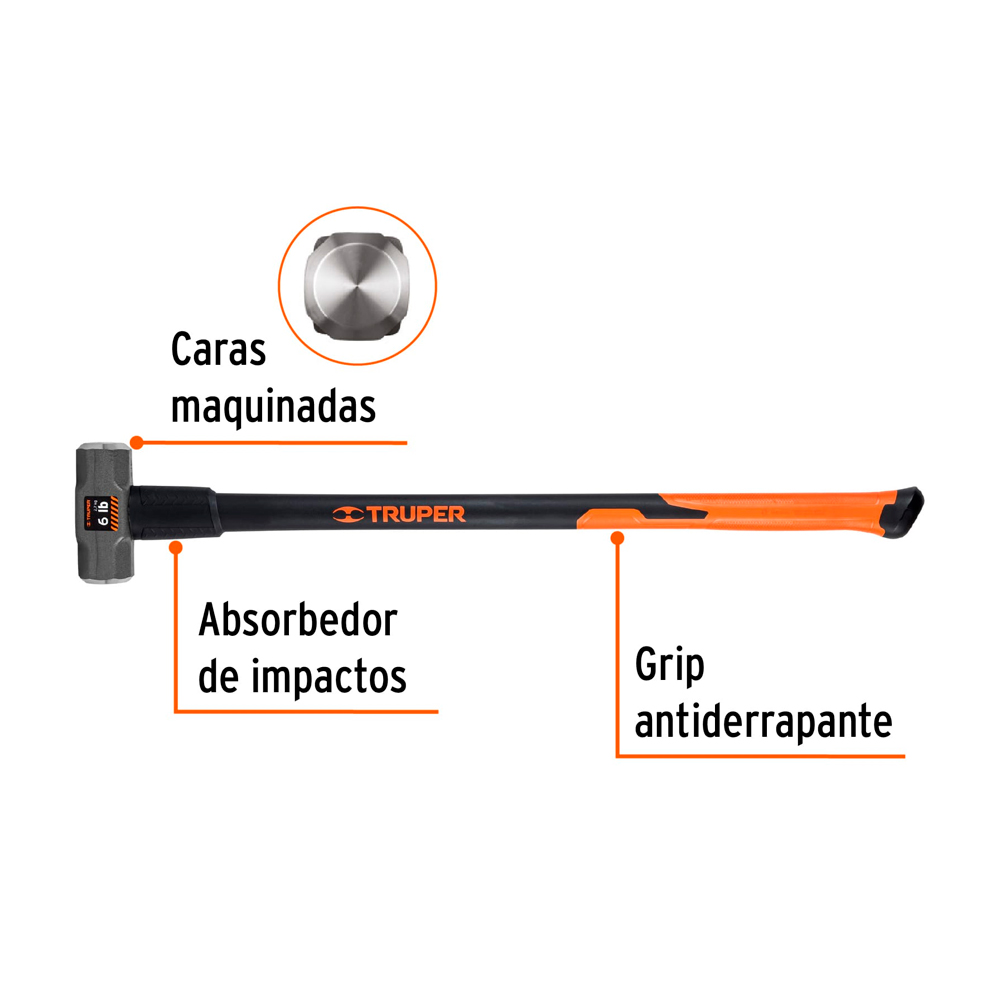 COMBA OCTAGONAL 6LB FIBRA TRUPER MD-6F - 2