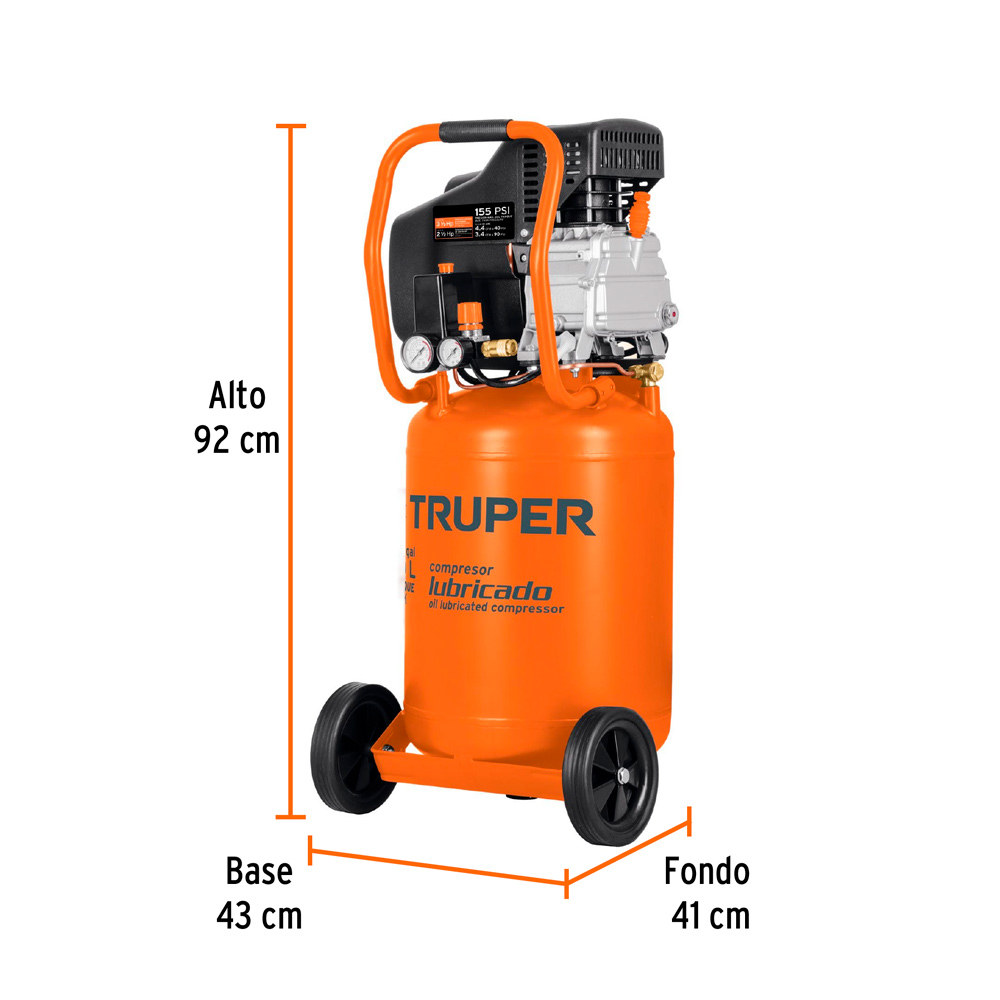 COMPRESORA VERTICAL 50L 3.5HP TRUPER COMP-50LV-260 - 3