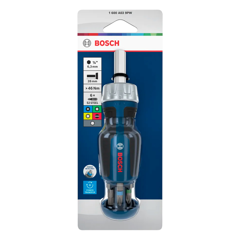 DESTORNILLADOR CORTO PUNTA RATCHET + 6 BITS - 4