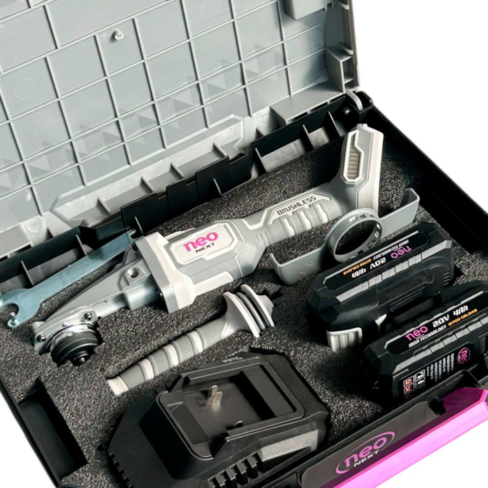 AMOLADORA 20V NEO + BAT 4AH + CARGA. + MALETA A1215/20K2-4 - 7