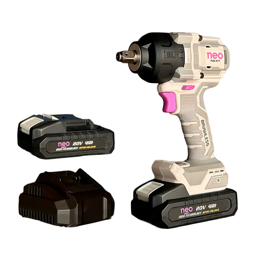 LLAVE DE IMPACTO BL 20V 1000 NM + 2 BAT 4H +CARG +MALETA NEO - 1