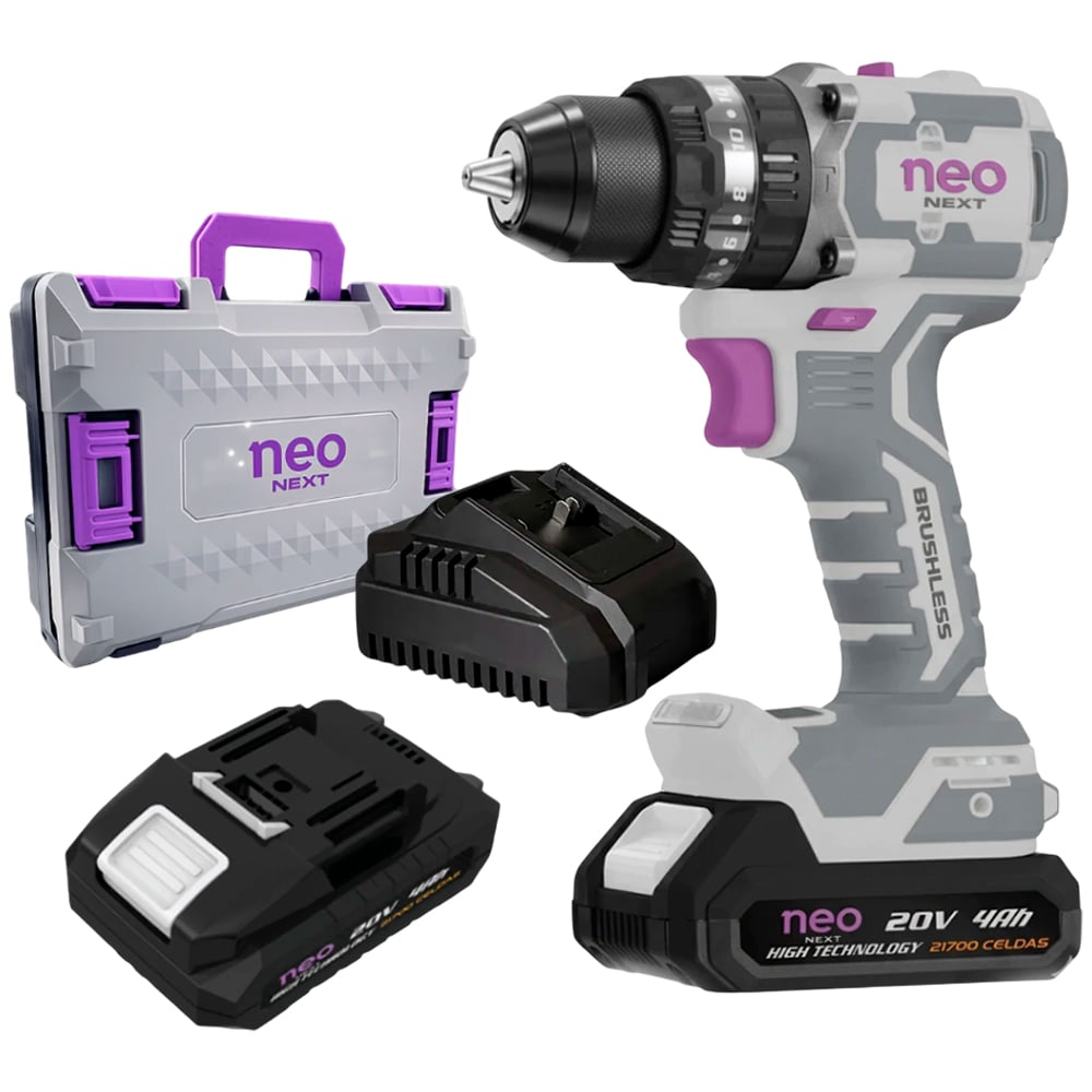 TALADRO 1/2 20V NEO 80NM + 2 BAT 4AH + CARGADOR T1280/20K2-4 - 1
