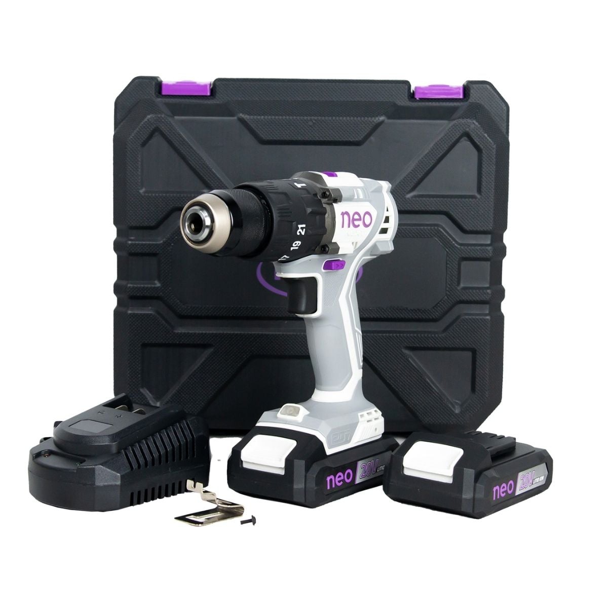 TALADRO ATORNILLADOR PERCUTOR BRUSHLESS 1/2' 80NM + 2 BATERÍAS + CARGADOR NEO TP 1213/4/20 K2 - 1