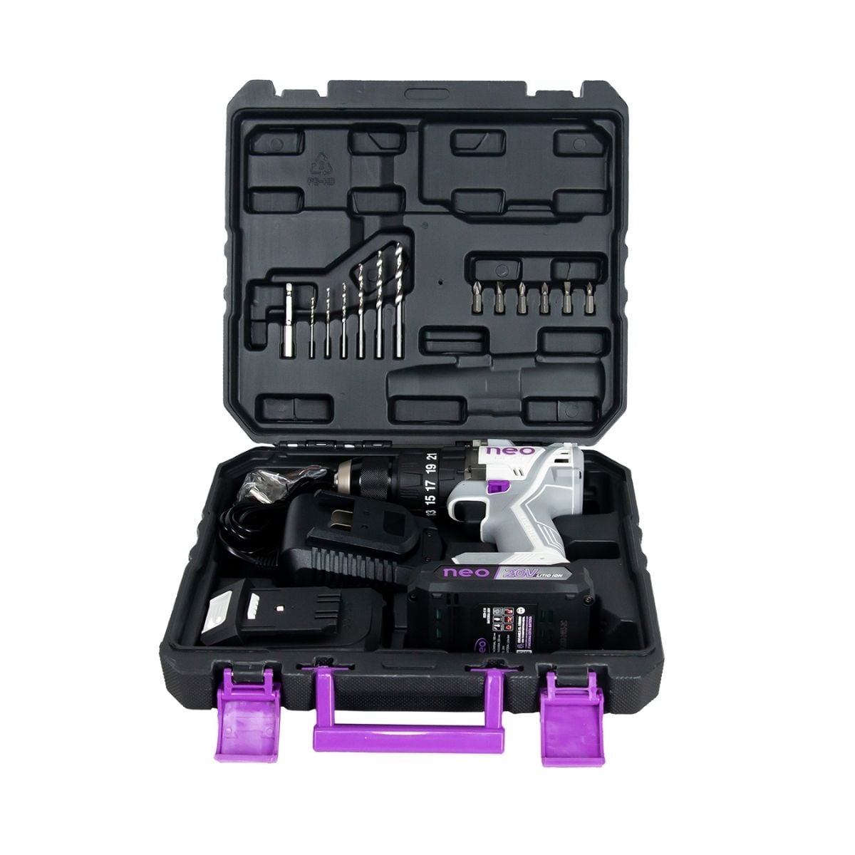 TALADRO ATORNILLADOR PERCUTOR BRUSHLESS 1/2' 80NM + 2 BATERÍAS + CARGADOR NEO TP 1213/4/20 K2 - 3