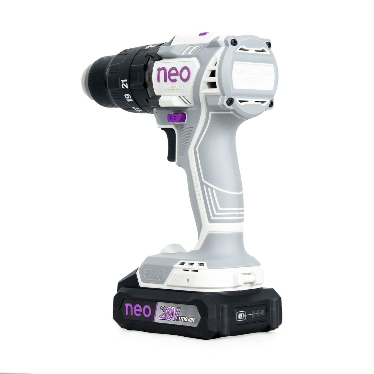 TALADRO ATORNILLADOR PERCUTOR BRUSHLESS 1/2' 80NM + 2 BATERÍAS + CARGADOR NEO TP 1213/4/20 K2 - 6