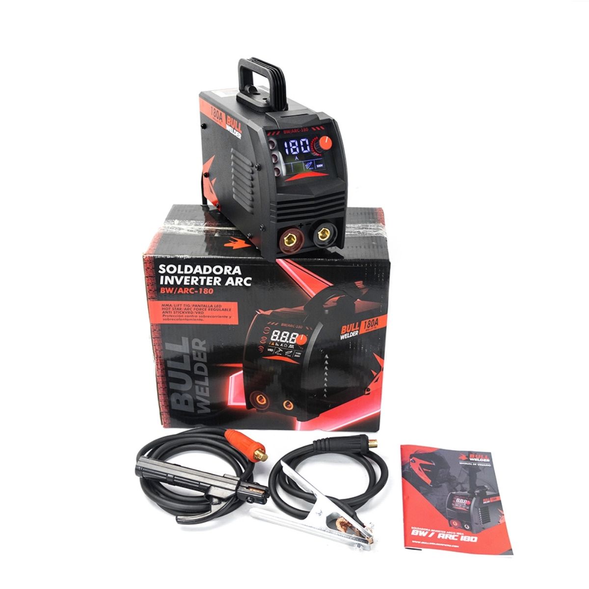 SOLDADORA INVERTER ARCO 180A MMA TIG LIFT ARC-180 BULLWELDER - 1