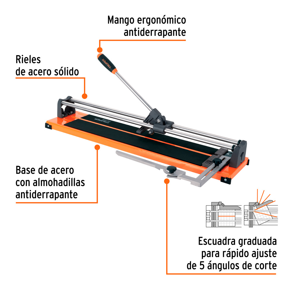 CORTAPISOS DE MAYÓLICA 24' 61 CM CON RODAJES TRUPER - 2