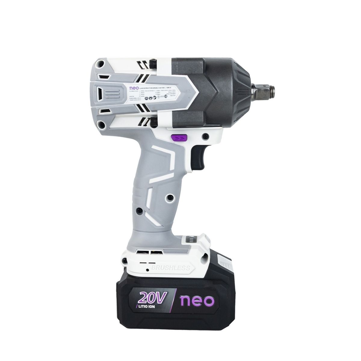 LLAVE DE IMPACTO 20V 1/2 750NM + BAT 4AH + CARGADOR NEO - 4