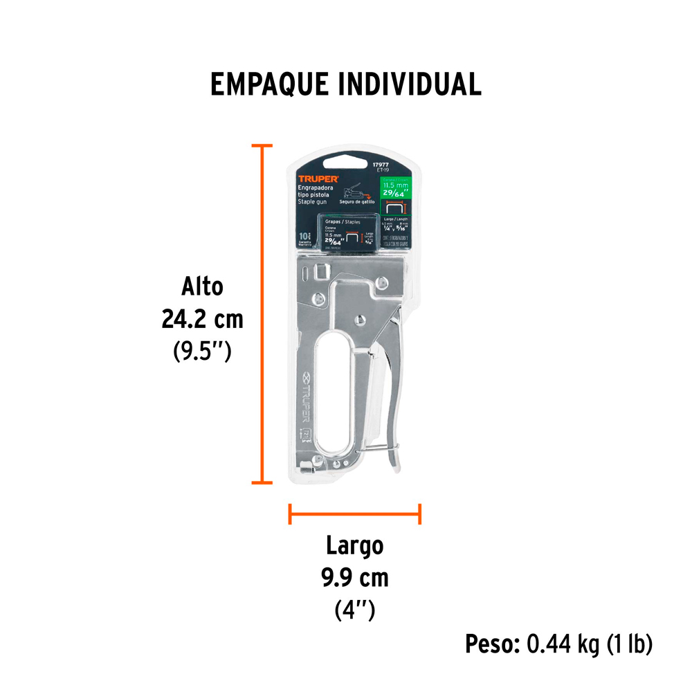 ENGRAPADORA TIPO PISTOLA PARA ¼' Y 5/16' CON 200 GRAPAS - 4