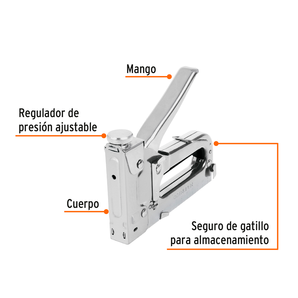 ENGRAPADORA TIPO PISTOLA PARA ¼'5/16' 3/8' CON 200 GRAPAS - 2