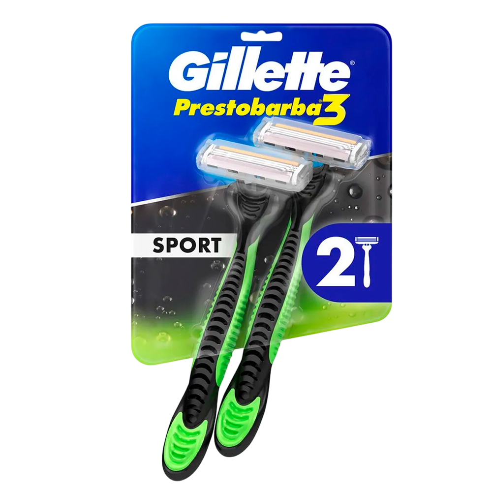 MAQUINA DE AFEITAR GILLETTE PRESTOBARBA3 SPORT 2 UNIDADES - 1