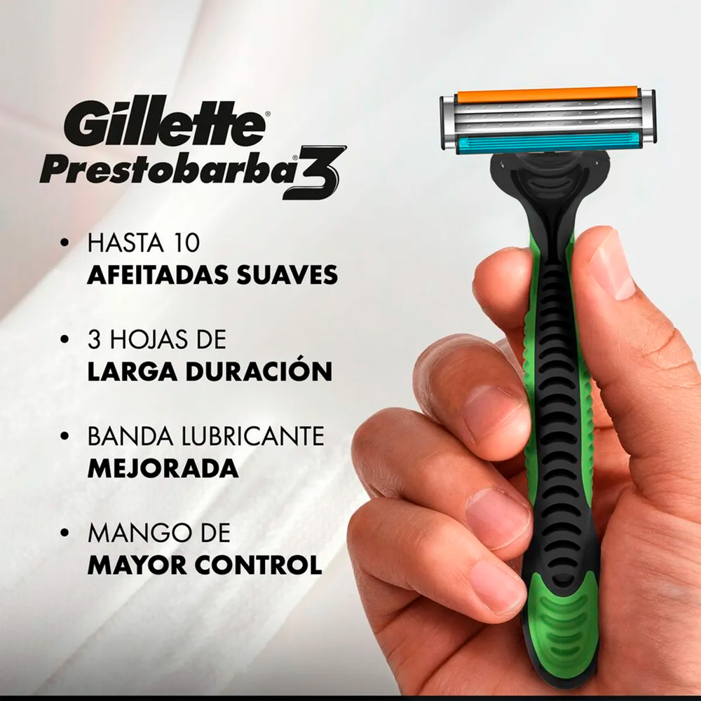 MAQUINA DE AFEITAR GILLETTE PRESTOBARBA3 SPORT 2 UNIDADES - 3