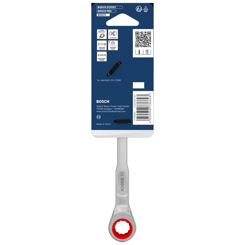 LLAVE COMBINADA C/ RATCHET BOSCH 13 MM X 179 MM 1600A03AG9 - 3