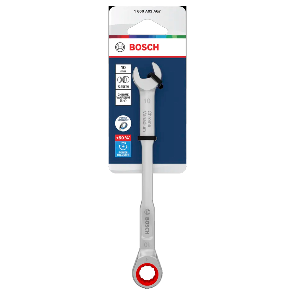 LLAVE COMBINADA C/ RATCHET BOSCH 10 MM X 153 MM 1600A03AG7 - 2