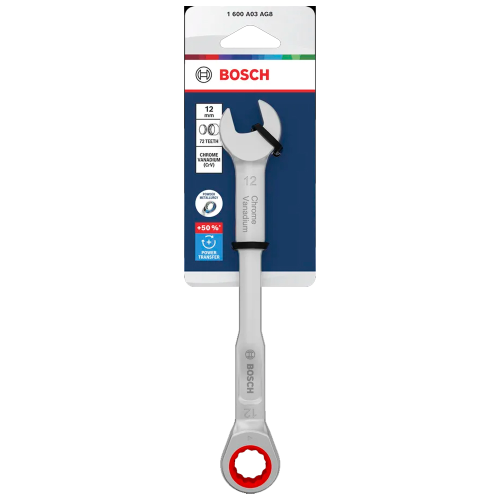 LLAVE COMBINADA C/ RATCHET BOSCH 12 MM X 165 MM 1600A03AG8 - 2