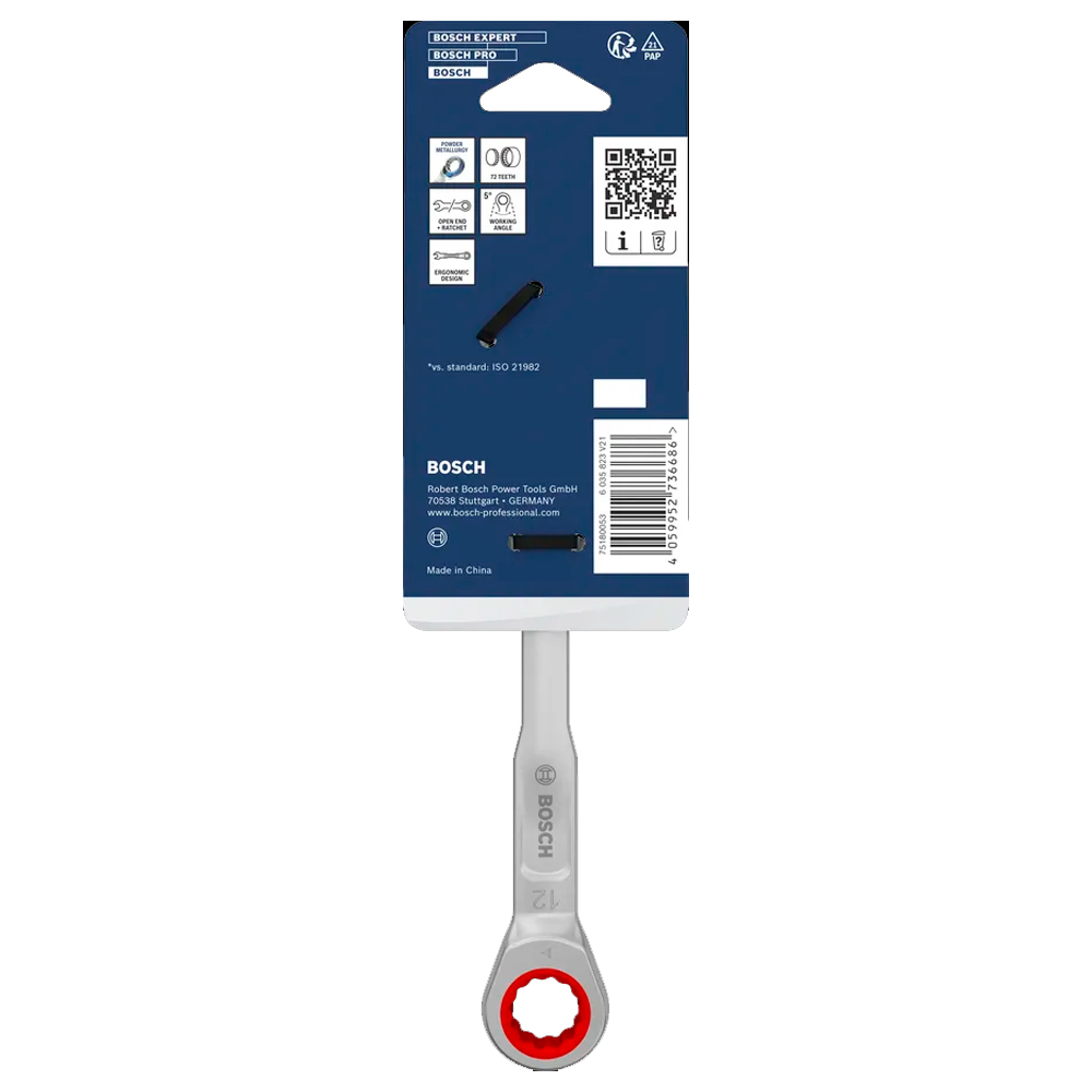 LLAVE COMBINADA C/ RATCHET BOSCH 12 MM X 165 MM 1600A03AG8 - 3