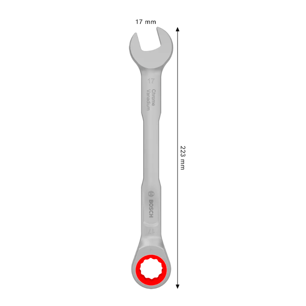 LLAVE COMBINADA C/ RATCHET 17 MM X 223 MM BOSCH - 3