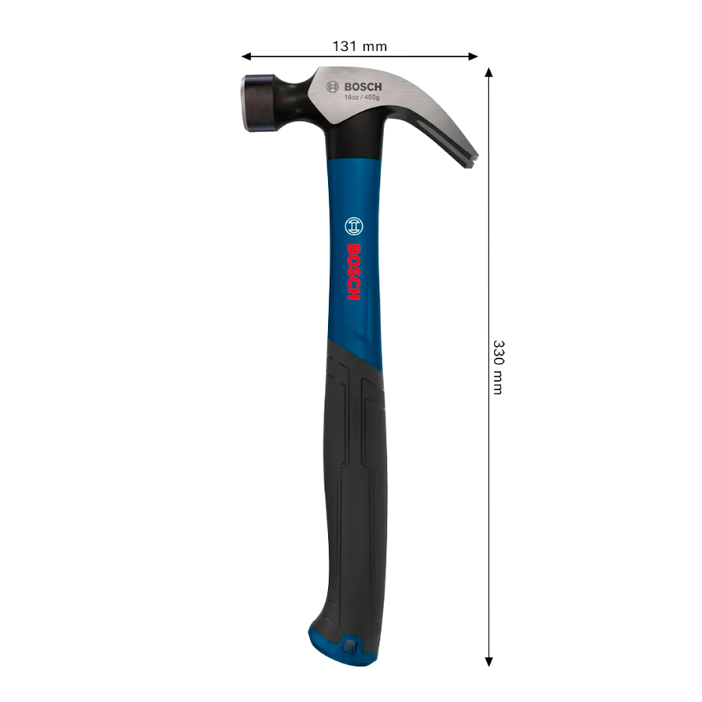 MARTILLO DE UÑA CURVA 16 OZ / 450 G BOSCH - 5