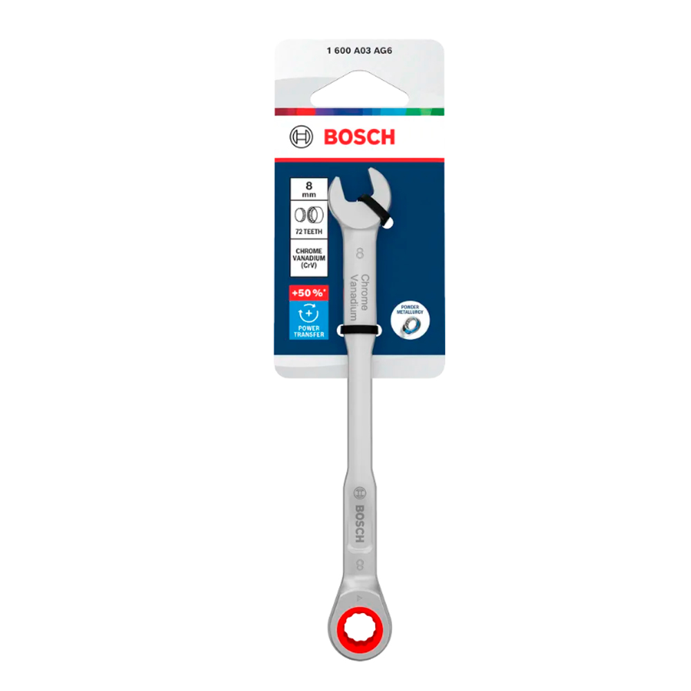 LLAVE COMBINADA C/ RATCHET 8 MM X 136.5 MM BOSCH - 2