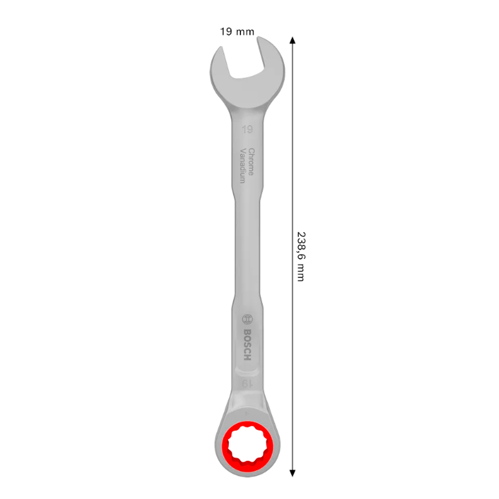 LLAVE COMBINADA C/ RATCHET 19 MM X 238.6 MM BOSCH - 3
