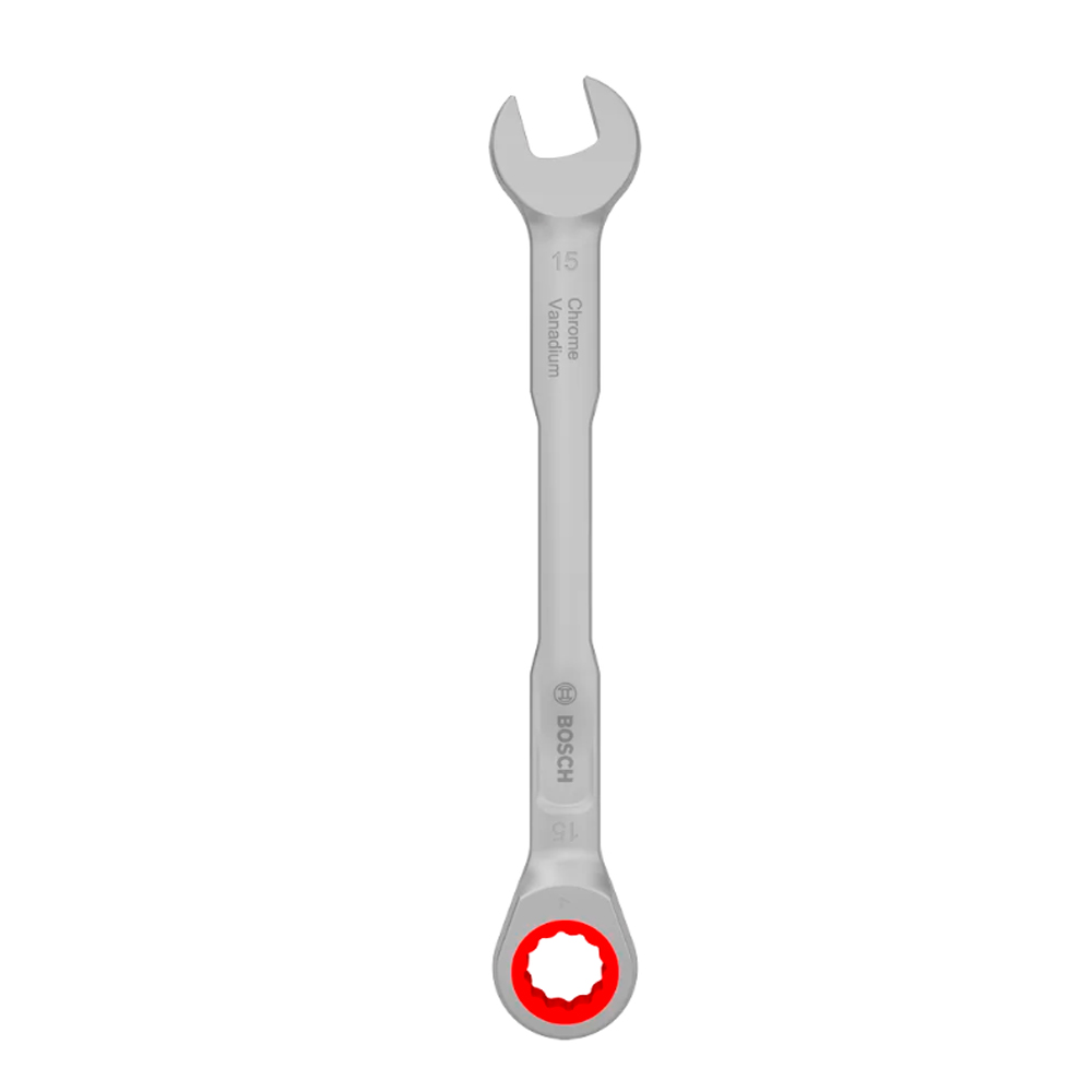 LLAVE COMBINADA C/ RATCHET 15 MM X 214 MM BOSCH - 1