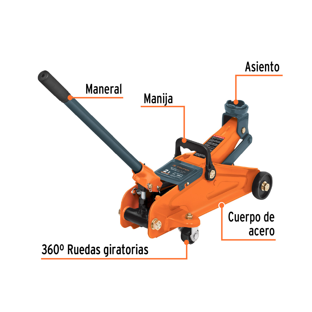 GATA TIPO LAGARTO 2 TON DE 30 MOVIMIENTOS TRUPER GAPA-2E - 2
